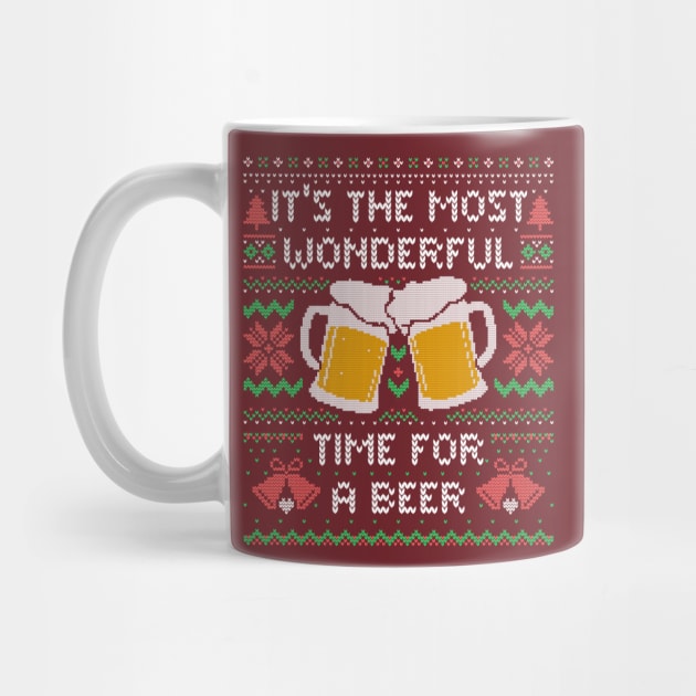 It’s the Most Wonderful Time For a Beer - Funny Quote Ugly Christmas Gift by eduely